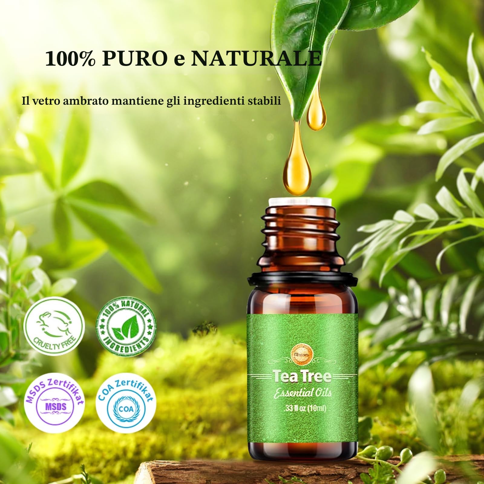 Oli Essenziali per Diffusori, Set di olio essenziale 18 x 10 ml, Essenze Naturali,Tea Tree Lavanda Rosmarino Eucalipto Ylang-ylang Incenso Citronella Arancia Menta Limone Bergamotto