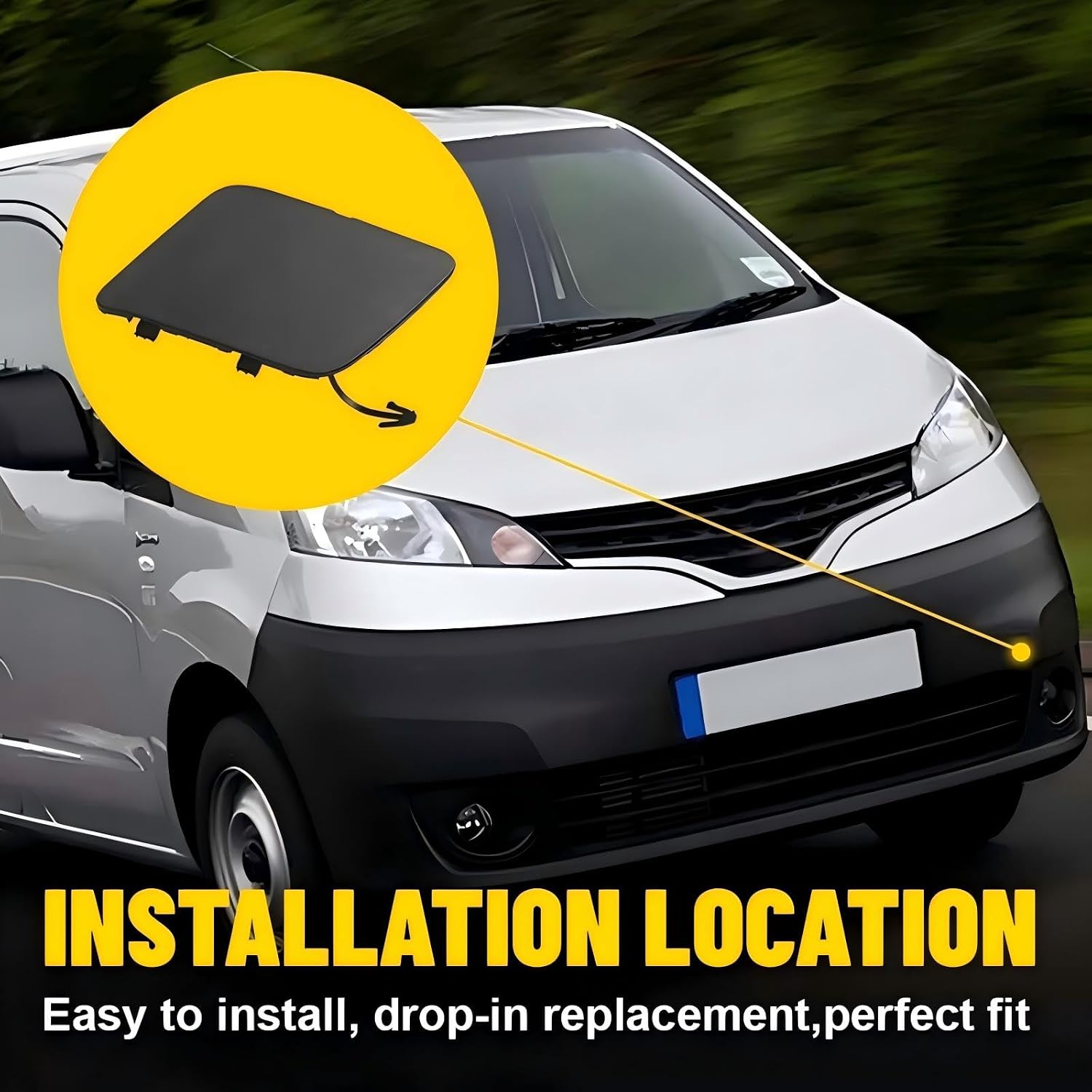 Front Tow Hook Bracket Cover Cap for Nissan NV200 2013 2014 2015 2016-2020 622A0-3LM0A 622A03LM0A