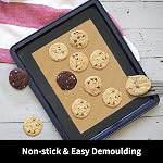 Small Silicone Baking Mats, Set of 4,11-4/5x8-1/4 Inch Quarter Sheet Size, Non Stick, BPA Free, 1/4 Baking Sheet Pan Liner for Cookies, Macaron, Bread, Pastry, Toaster (Grey)