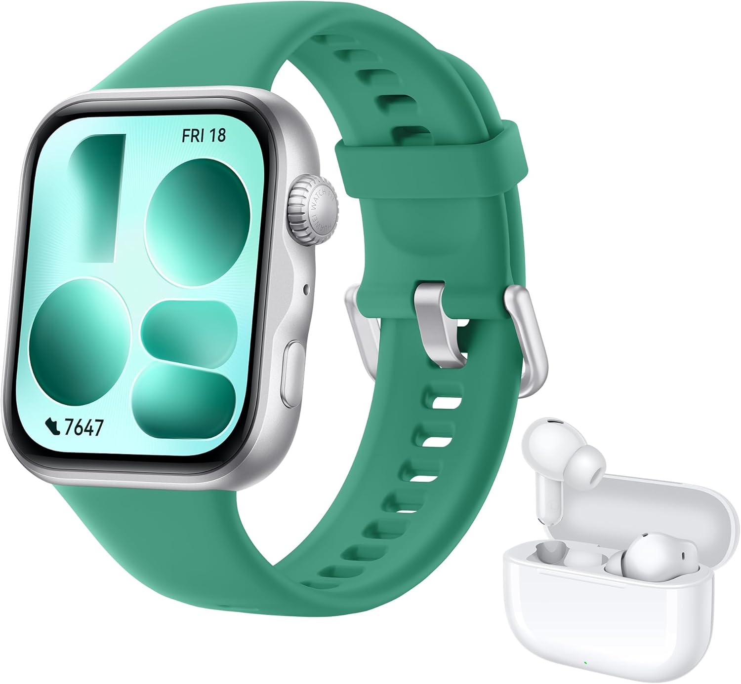HUAWEI WATCH FIT 5 Verde+FreeBuds SE 4 Bianco, Schermo AMOLED HD da 1,82", Design Raffinato, Pagamento NFC, Rilevamento Cadute, Batteria a lunga durata, Monitoraggio della salute, 5 ATM, Android & iOS