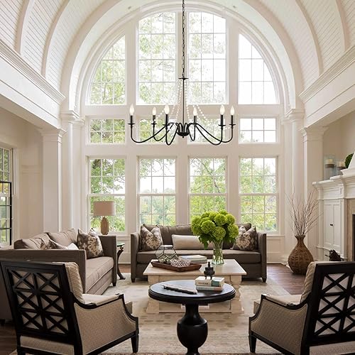 Miniatura 6 de Sdorens Lámpara colgante de lágrima, luz colgante de vidrio soplado transparente, mini luces colgantes para isla de cocina, baño, comedor, acabado