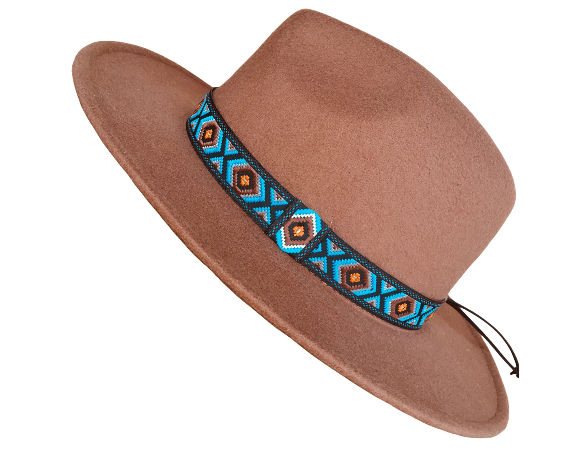 Cowboy hat band adjustable to any type of hats, Mens Fedora Hat Jewelry, Unisex Western Hatband, Blue Hat Accessories, Hat jewely for women