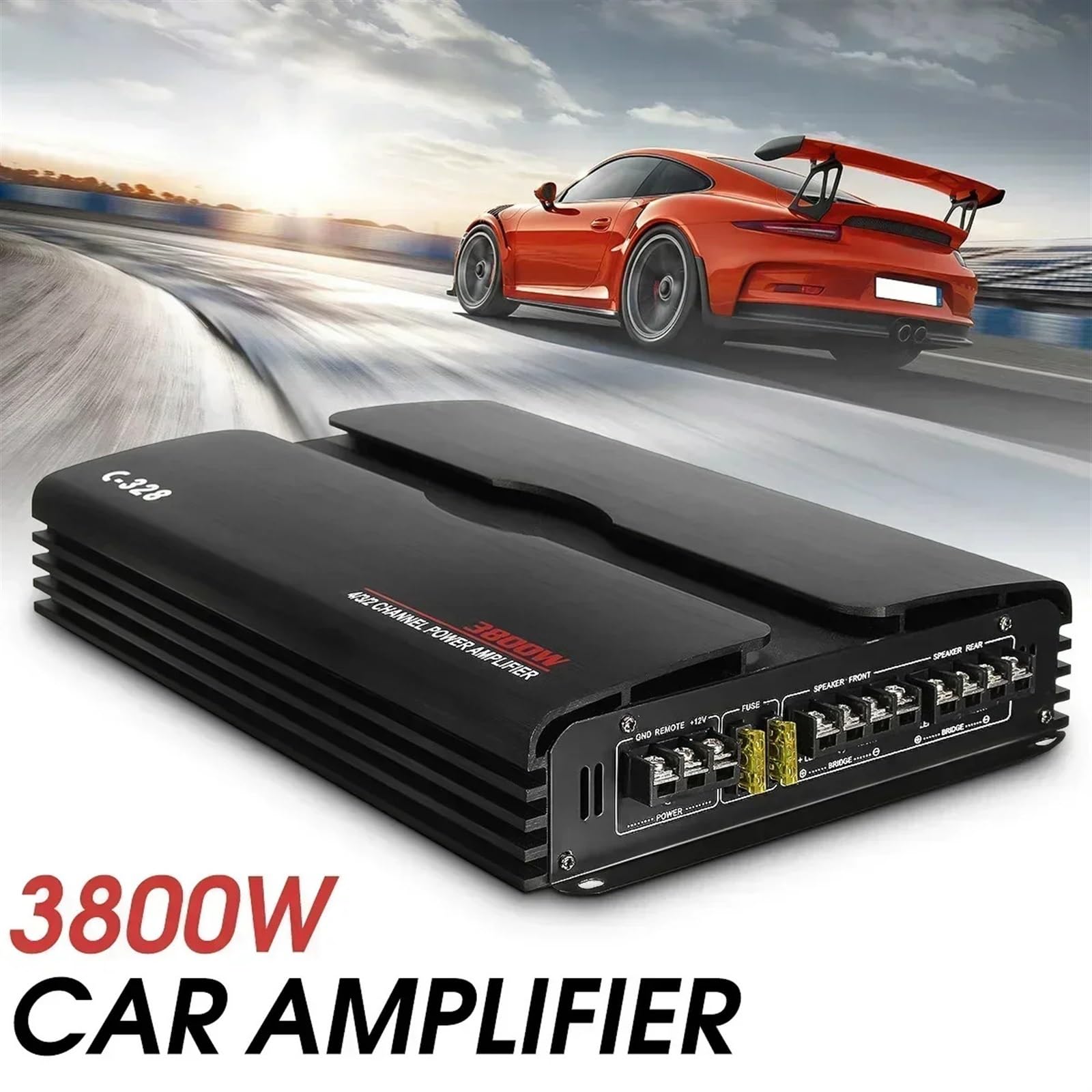 Amplificador, Modificación De Audio para Automóvil Clase AB con Cuatro Amplificadores Estéreo Graves Empuje, Amplificador Alta Potencia para 4 Canales Y Eficiencia 12 V,para el hogar