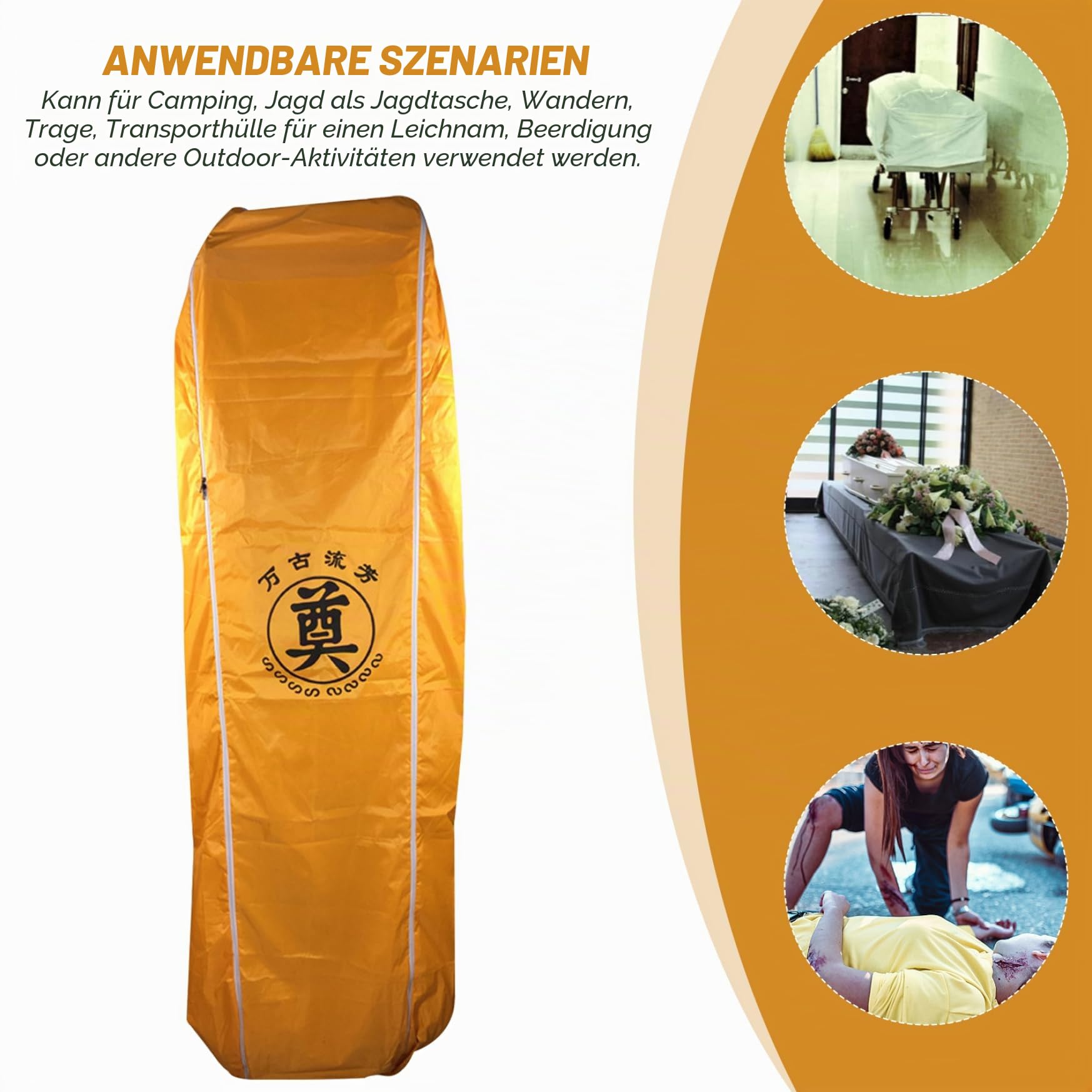 Leichenbeutel, Leichenbeutel für Leichen, wasserdichte Oxford -Stoffkörperbeutel, 78,7 x 29,5 Zoll Leichensäcke, Reißverschlusskörperbag mit Griff für Bestattungsunternehmen, Bestattungsunternehmen,