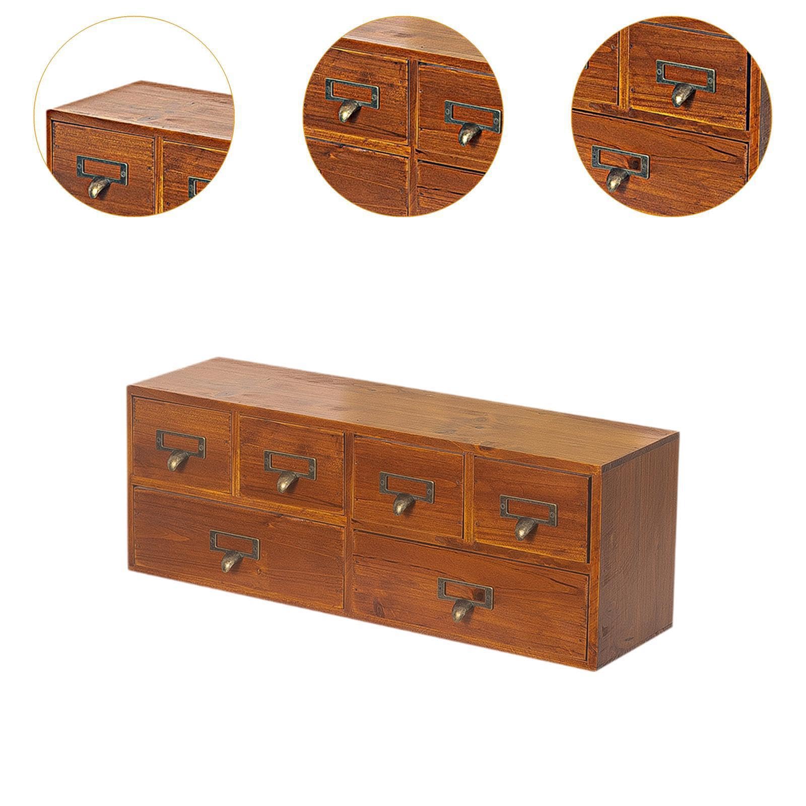 Organizer da scrivania portatile con 6 cassetti in legno per | articoli da ufficio, utensili da cucina e articoli da bagno. Organizer da scrivania con 6 cassetti in legno.