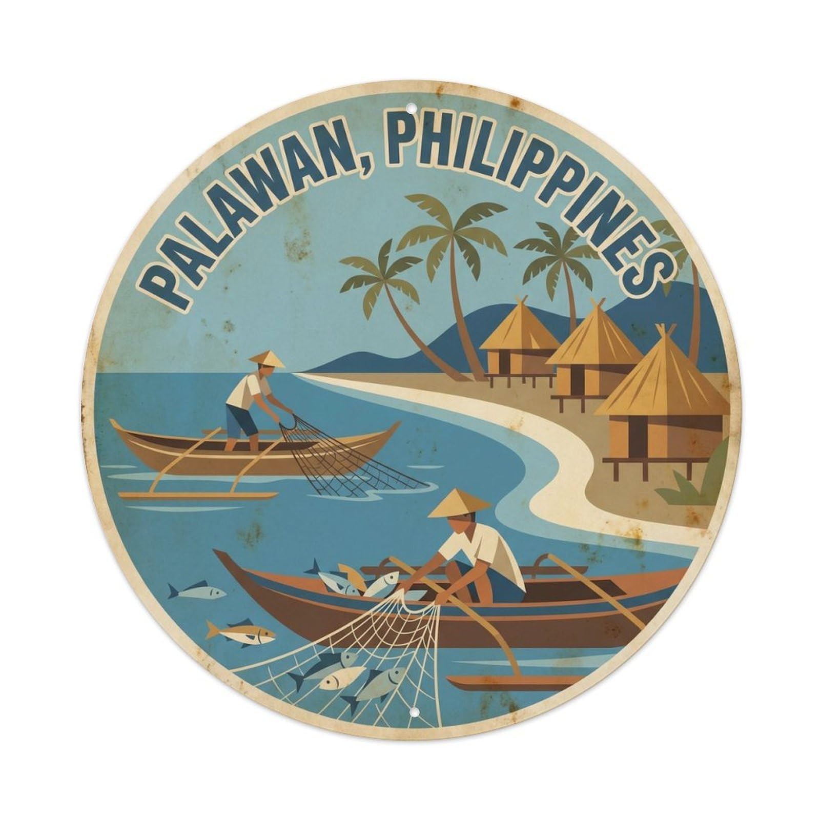 Limestone Coast Palawan Philippines Island Hopping Metal Tin Sign