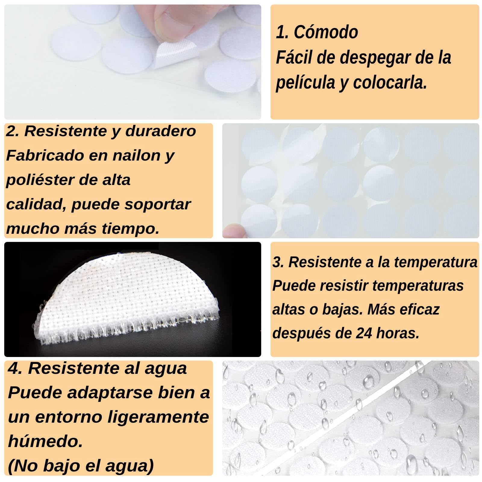 Puntos Adhesivos Redondos 20 mm, 600 Piezas Puntos Adhesivo Doble Cara Redondo, Cinta de Puntos Autoadhesiva de Gancho y Bucle, para Materiales de Enseñanza Escolar y Uso Doméstico (300 Pares 20mm)