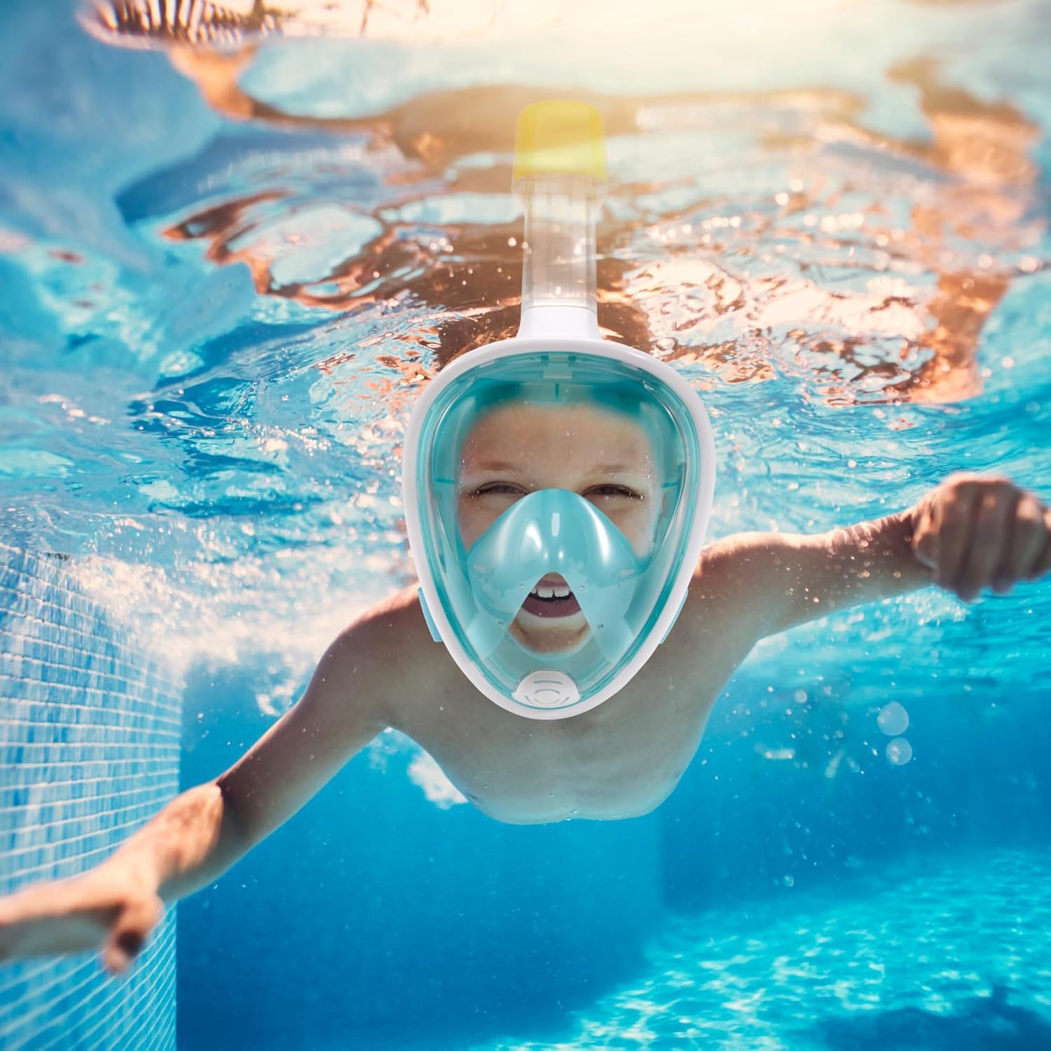 Maschera da Snorkeling 180°Visuale Panoramica Immersioni Maschere da Immersione Anti-Infiltrazioni Diving Masks per Bambino, Adolescente, Ragazzo, Ragazza