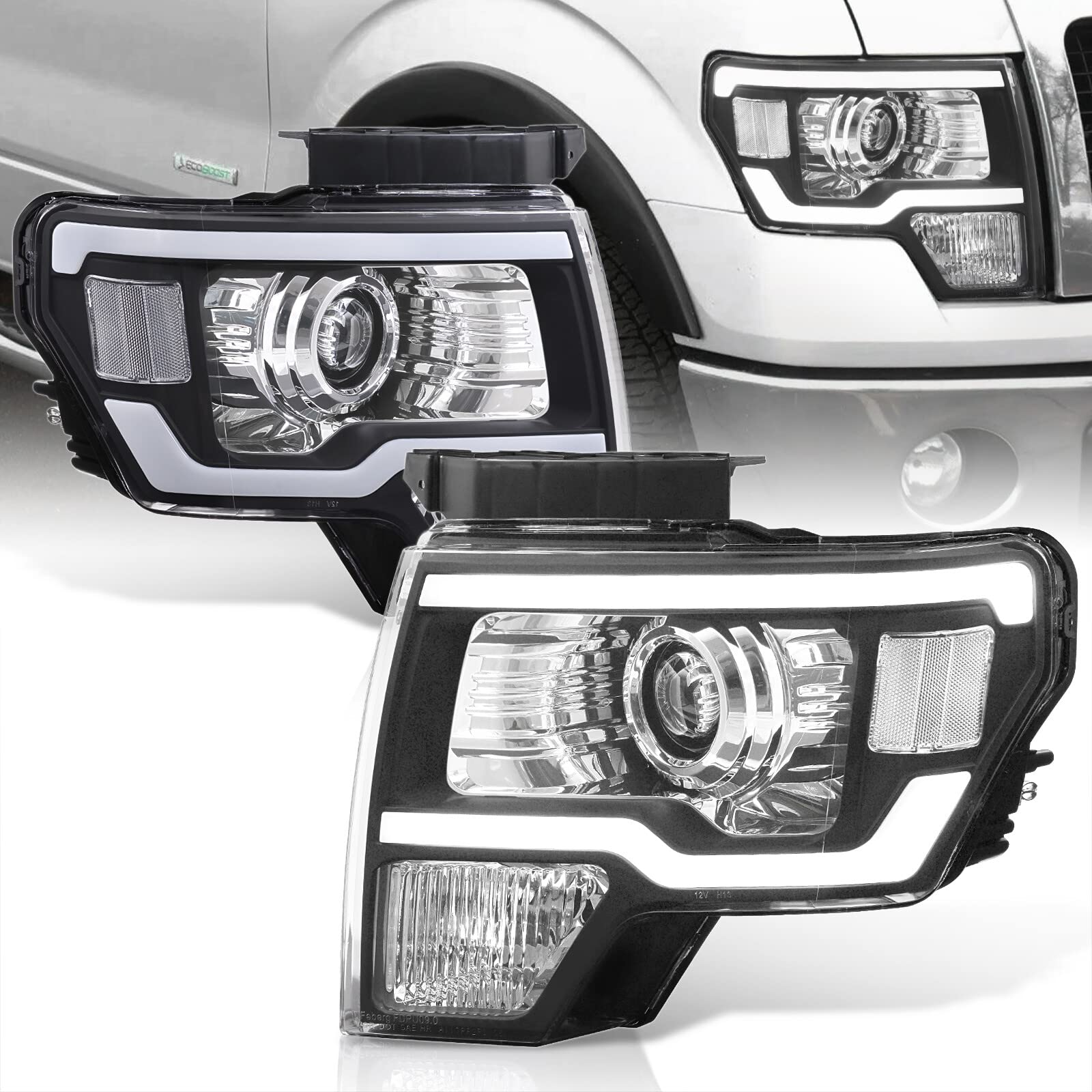 Photo 1 of AJP Distributors LED DRL Tube Bar Driving Projector Head Lights