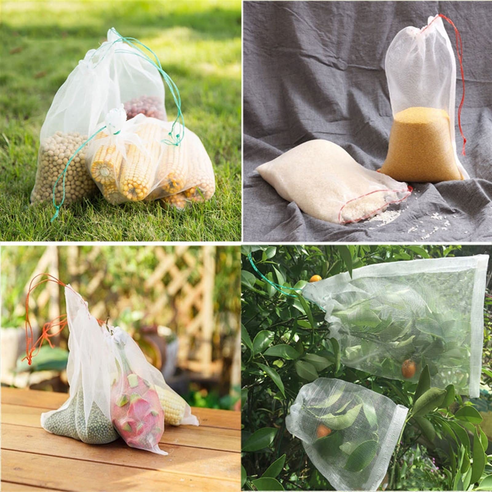 50 sztuk worków ochronnych na owoce, ze ściągaczem, worek ochronny na owoce, siatka na komary, worek ochronny do ogrodu, na rośliny, Fruit Protection Bag (wymiary: 35 x 55 cm)