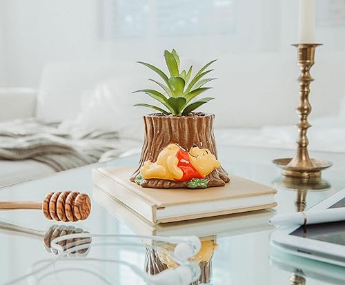 Miniatura 3 de Toynk Disney Winnie The Pooh Tree Stump - Maceta de 5 pulgadas con suculentas artificiales