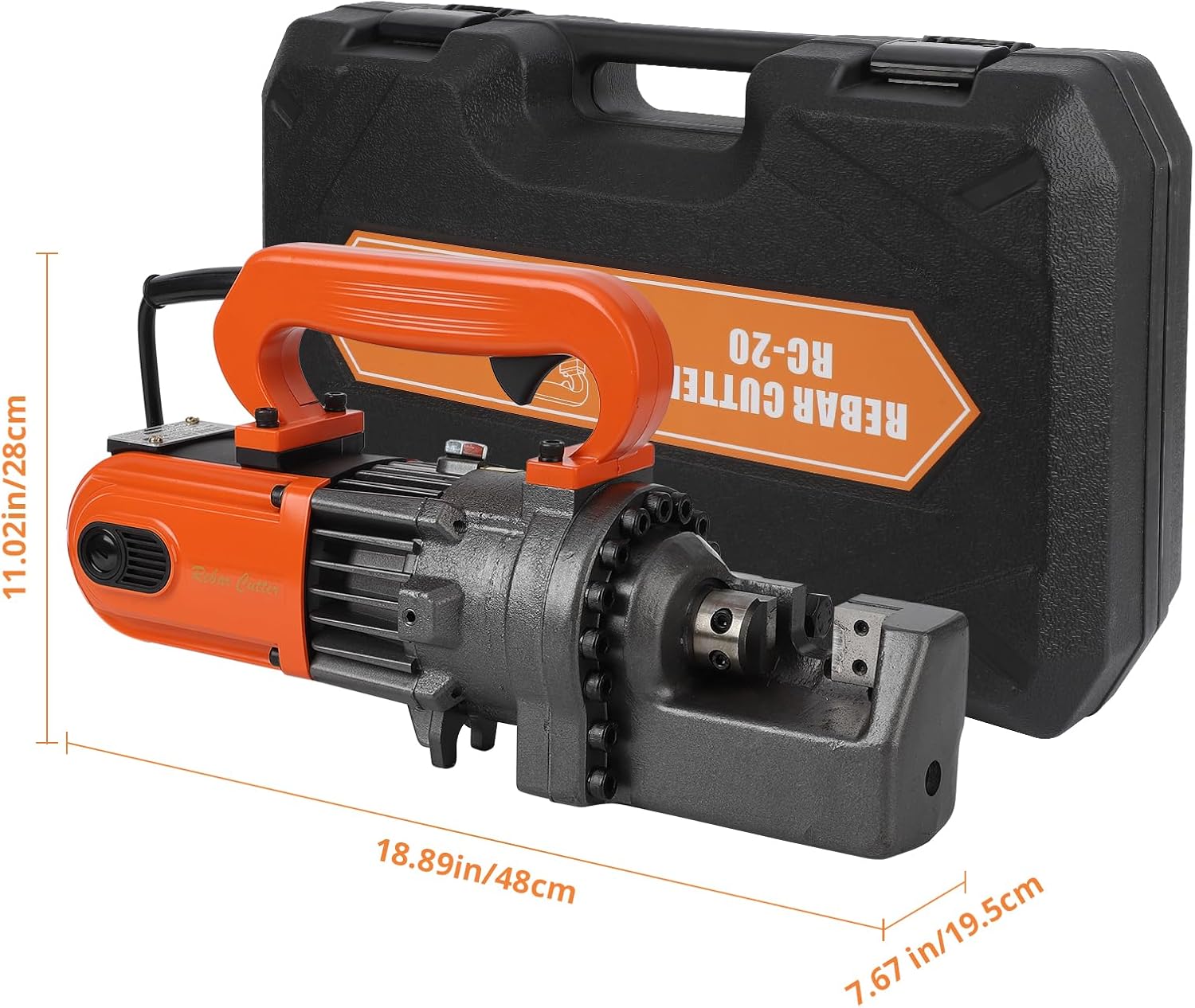 Electric Hydraulic Rebar Cutter Tool, 1250W Cutting up to 3/4 Inch #6 4-20mm Rebar Steel within 3.5 Seconds,110V, with Blades & Easy Carry Stainless Box (1250W RC-20)
