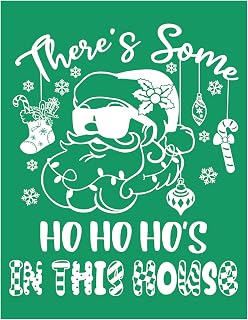 JAJADO Santa Silk Screen Transfers Self Adhesive Christmas Stencils Ho Ho Ho Holiday Winter Xmas Silk Screen Stencils for Painting on Wood, Fabric, Ceramic, Glass, DIY Home Christmas Decoration