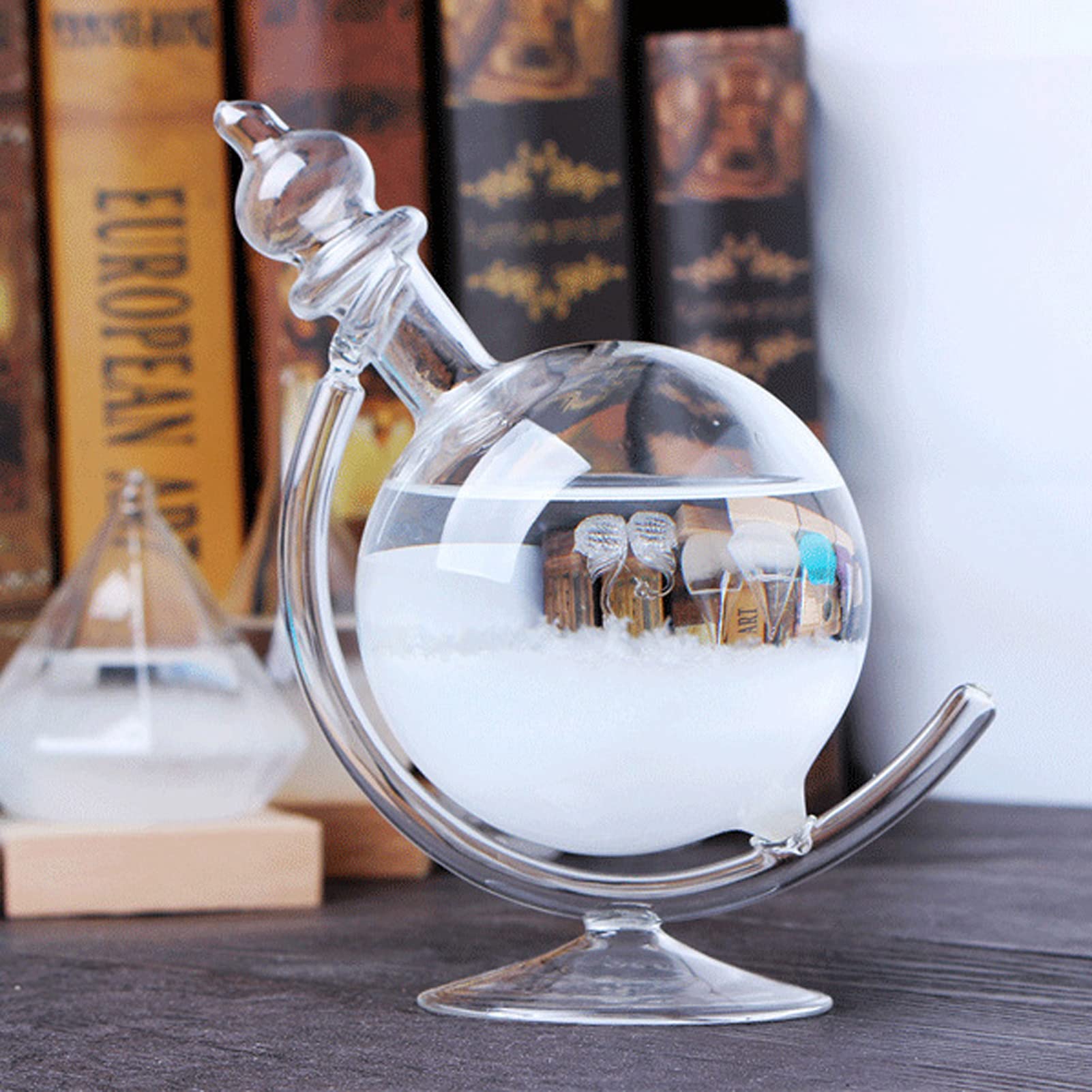 Crystal Wettervorhersage,Globusförmige Wetterstation Wettervorhersage Globus Wetterglas Barometer Innovative decorative Desktop-Wettervorhersage für Zuhause und Büro,Tischdekoration Handwerk