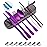 Travel Utensils Set with Case Reusable Portable Cutlery Set Stainless Steel 8pcs Including Dinner Knife Fork Spoon Chopsticks straws (Purple)