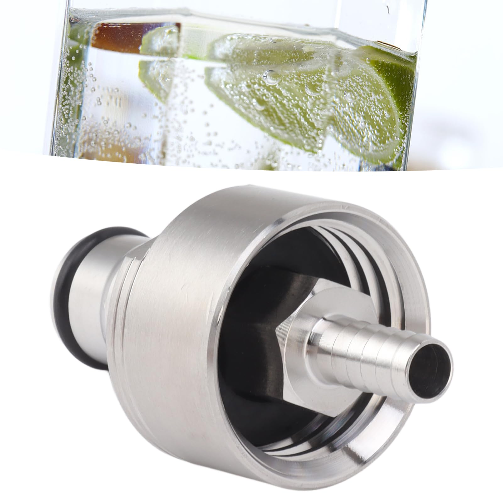Tappo di Carbonatazione in Acciaio Inossidabile Riempimento Forzato di Bottiglie in PET Accoppiamento di CO2 Tappo di Contropressione con Blocco a Sfera con Ardiglione,