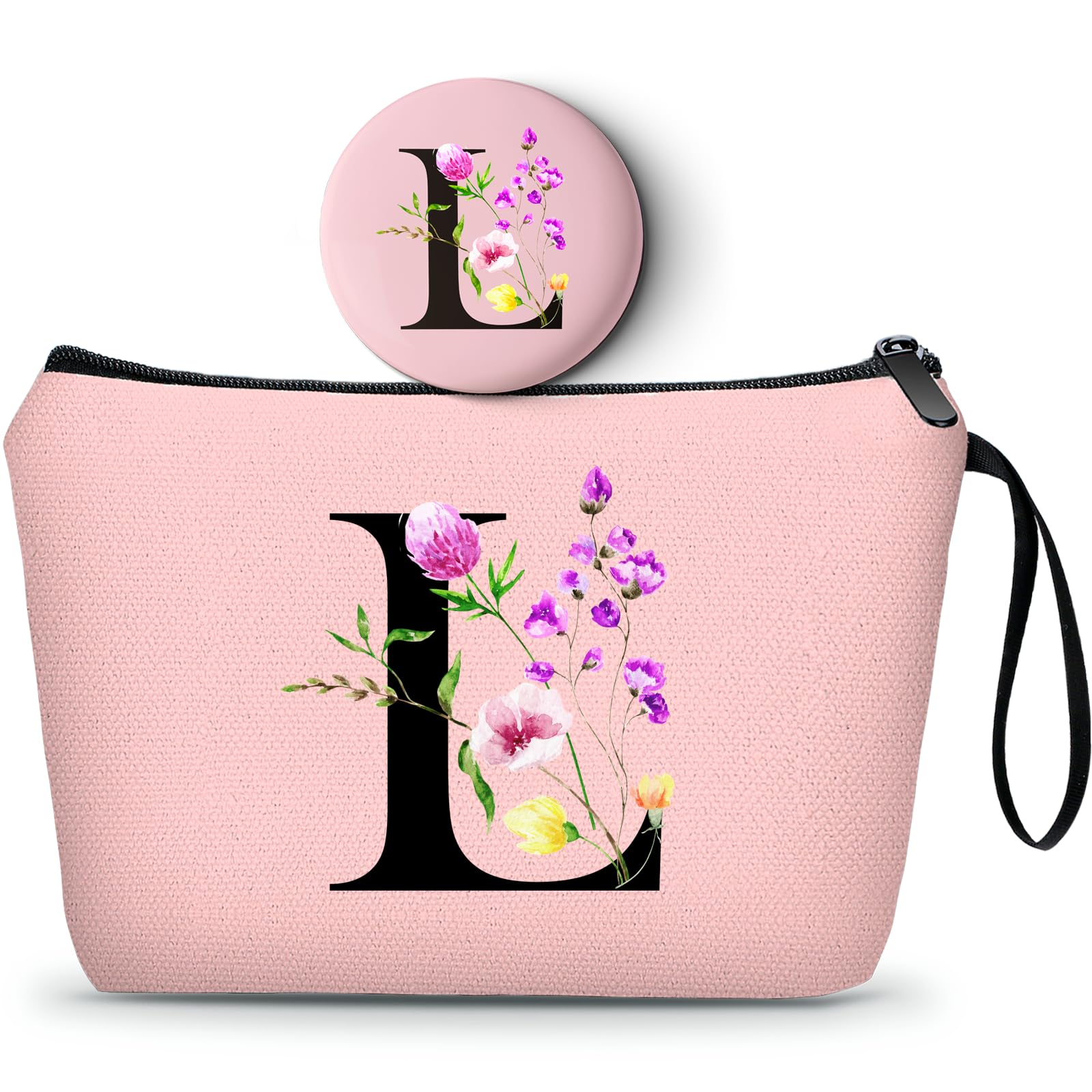 Happy Birthday Friendship Bridesmaid Team Gifts for Employees Women Mom Aunt Daughter Teenage Girl Personalized Make up Cosmetic Bag Travel with