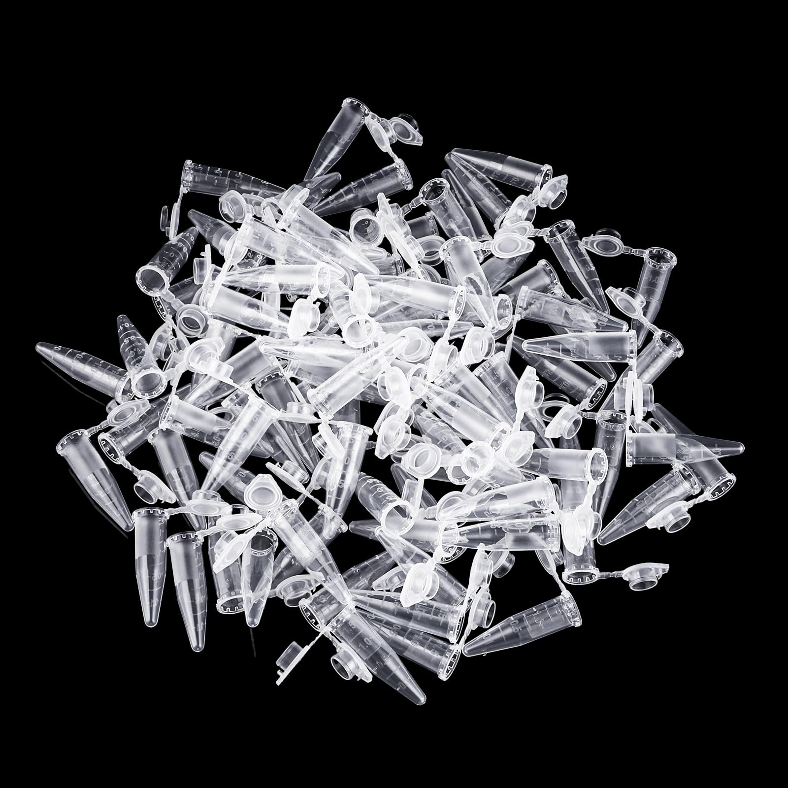 DAJAVE 1000 Stück Zentrifugenröhrchen 1,5 ml Reaktionsgefäße Durchsichtiges Mikrozentrifugenröhrchen aus Kunststoff, Probenröhrchen Zentrifuge Reagenzgläser Lagerung Vial mit Snap (1000PCS-1,5ML)