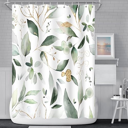 Miniatura 18 de Blue Mushrooms - Cortina de ducha de baño, estilo retro de los años 70 y 60, estilo bohemio hippie floral, lavable, tela duradera, decoración del