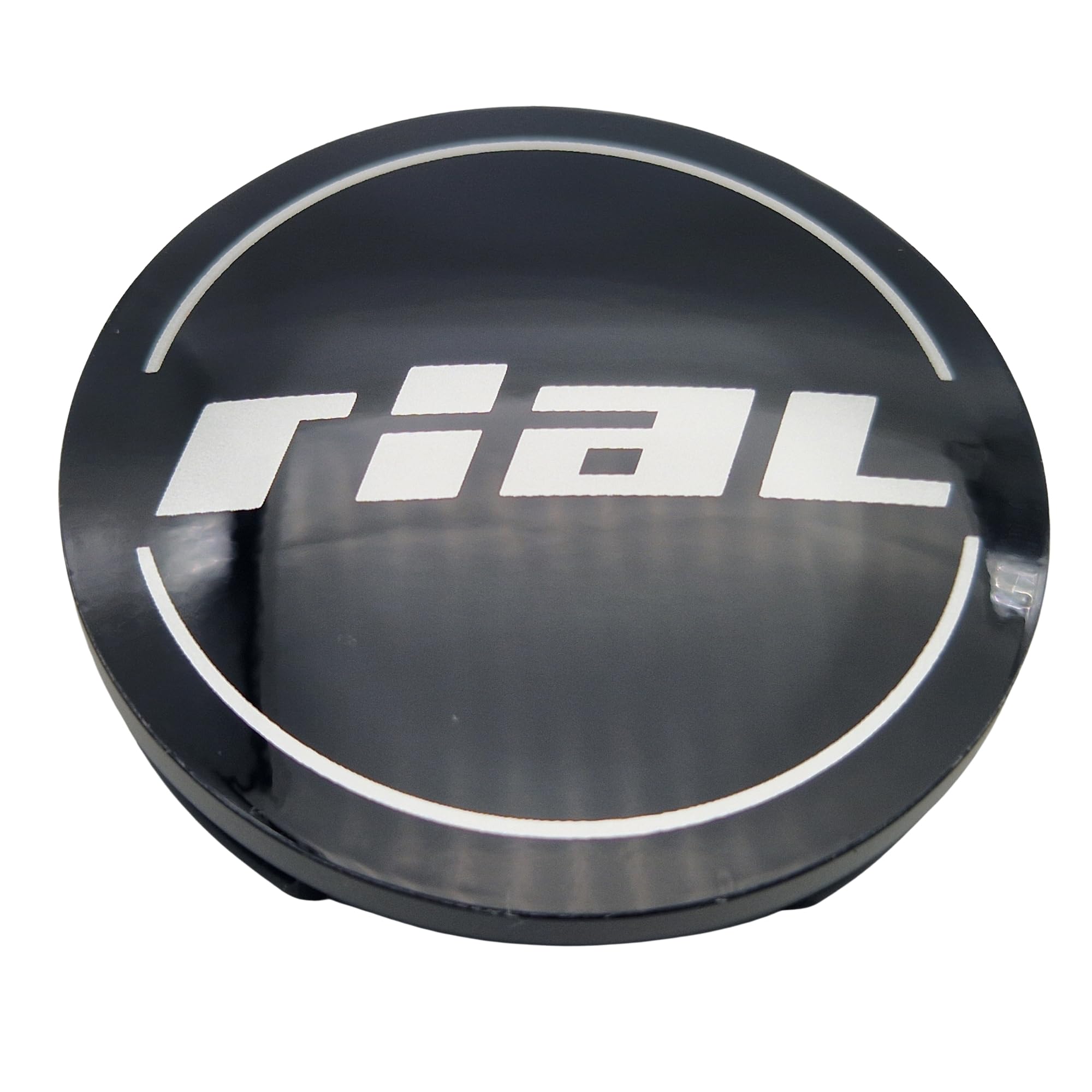 4X Rial Nabendeckel 60mm Schwarz (N23) Logo Silber (RID) - Original Felgendeckel/Nabenkappe/Hubcap
