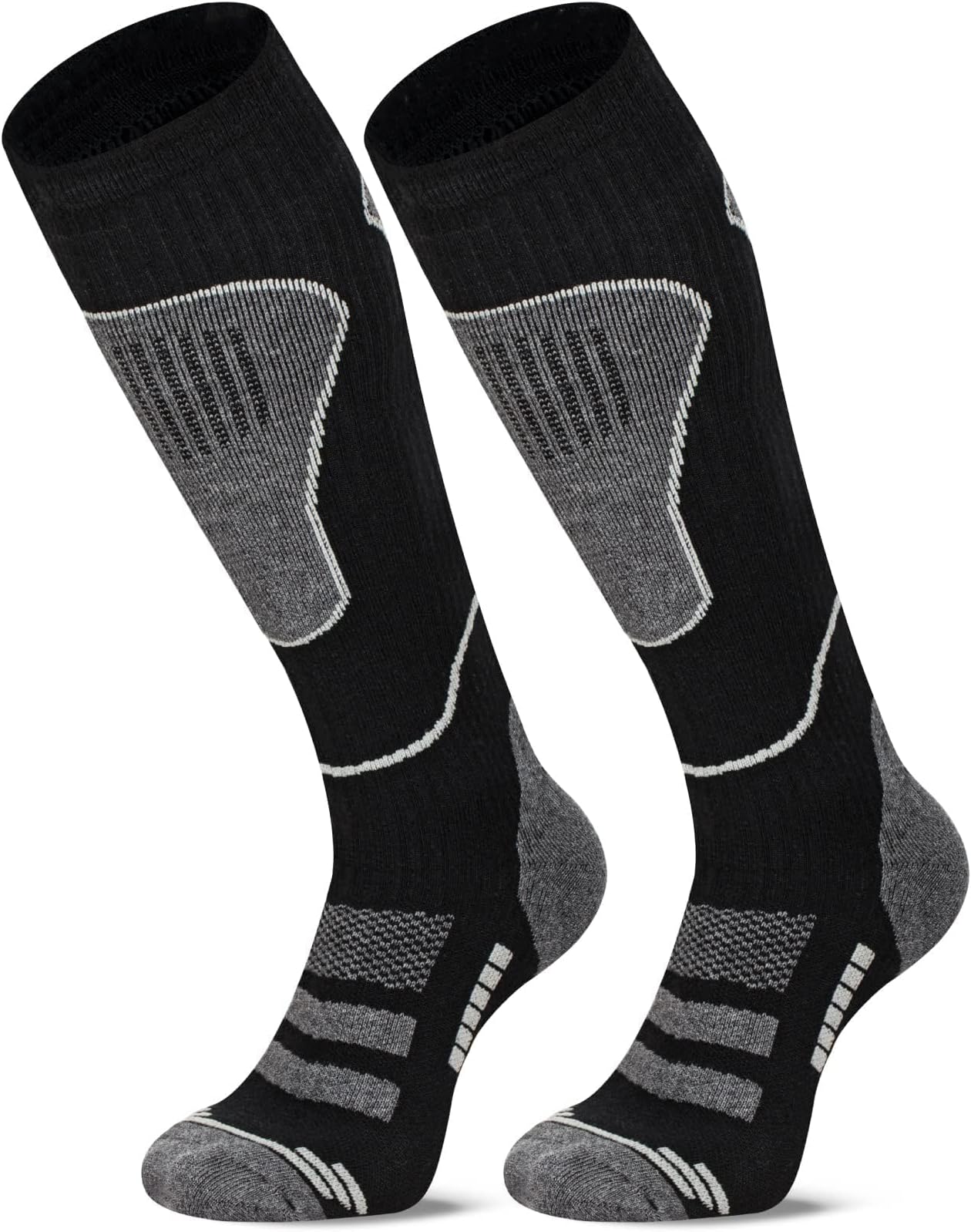 Merino Wool Ski Socks, Cold Weather Socks for Snowboarding, Snow, Winter, Thermal Knee-high Warm Socks, Hunting