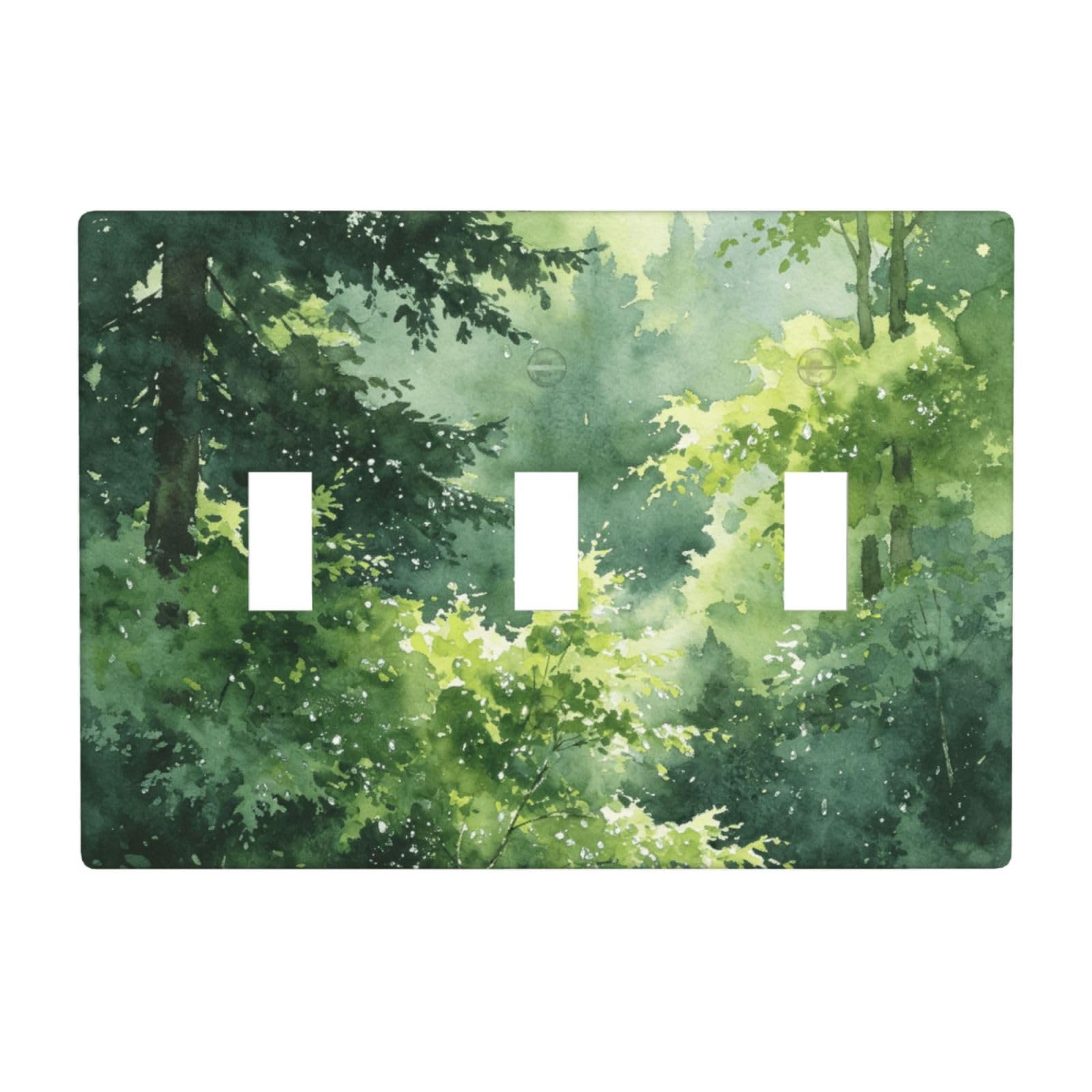 Forest Wash 3 Gang Switch Plate Cover-Unbreakable Polycarbonate Wall Plate, Heat Resistant Toggle Switch Decor for Home