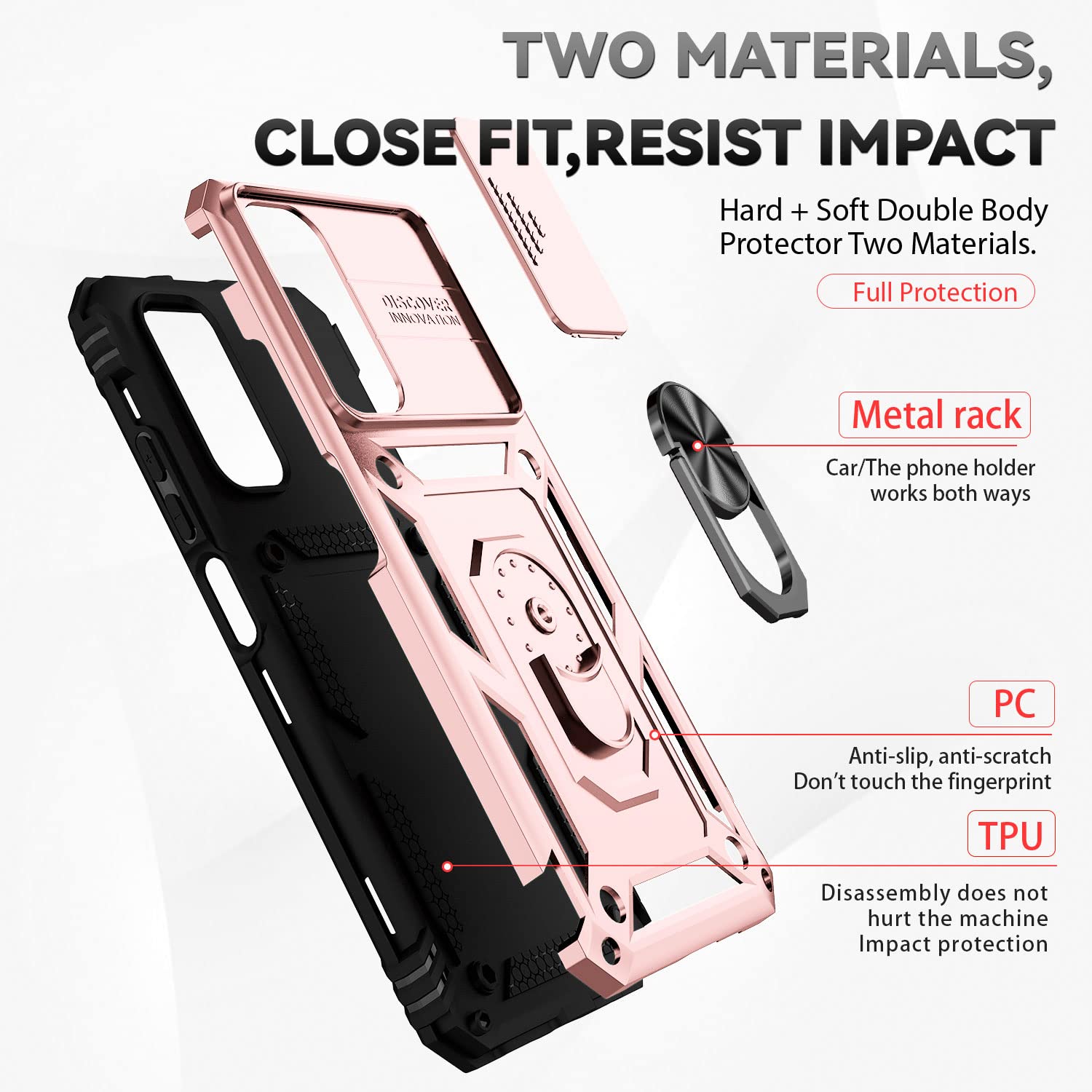XINYEXIN Cover per Xiaomi Redmi 10C, Custodia con Protezione Fotocamera [360° Magnetica Anello Supporto] Hard PC y TPU Silicone Antiurto Custodie - Verde