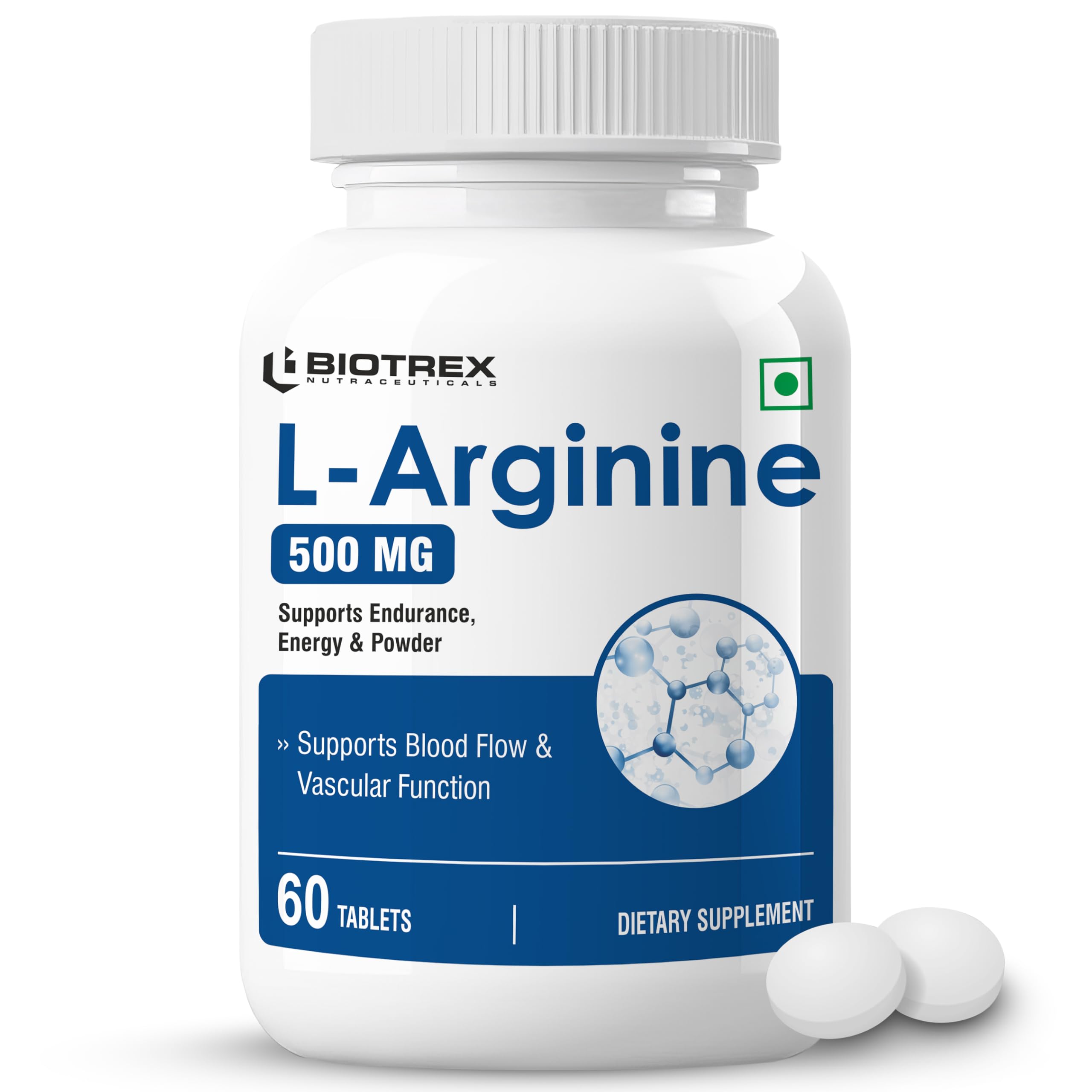 Biotrex Nutraceuticals L-Arginine 1000mg Supplement | Nitric Oxide Booster & Muscle Growth | Blood Flow & Heart Health | Pre Workout | Non-GMO | 120 Tablets — Amazon image 9