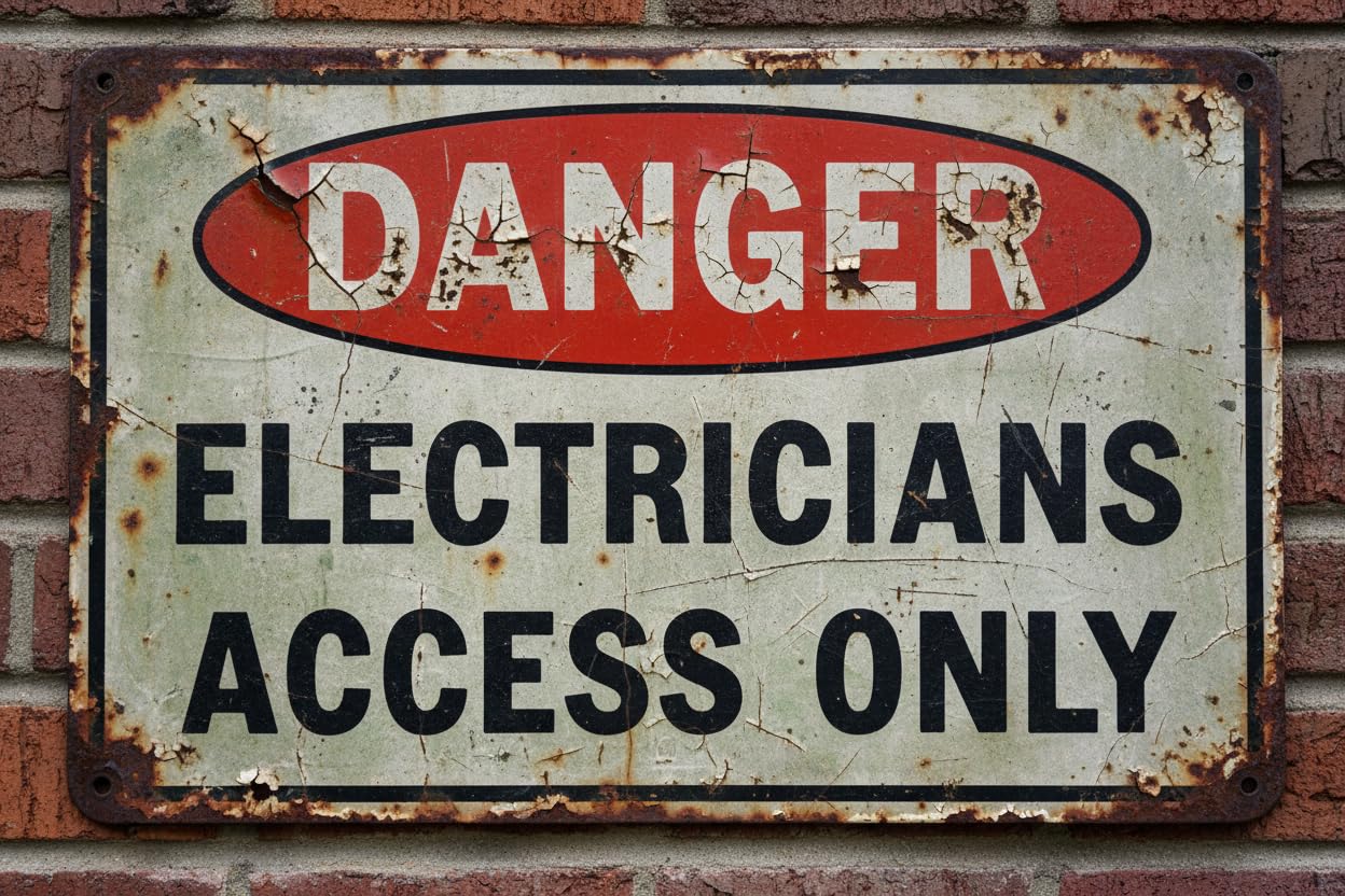 Wall Decor Electricians Access Only Danger Sign Metal Sign 8x12Inch Clear Signage For S, Fences Vintage Signs Aluminum Plates Printed