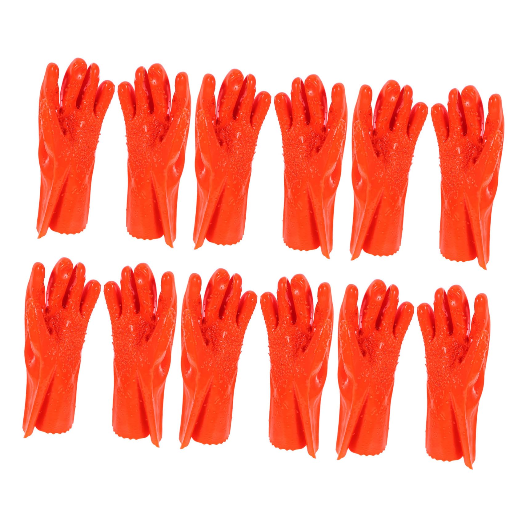VILLCASE Guantes de Pvc Naranja Impermeables y Antideslizantes 6 Pares