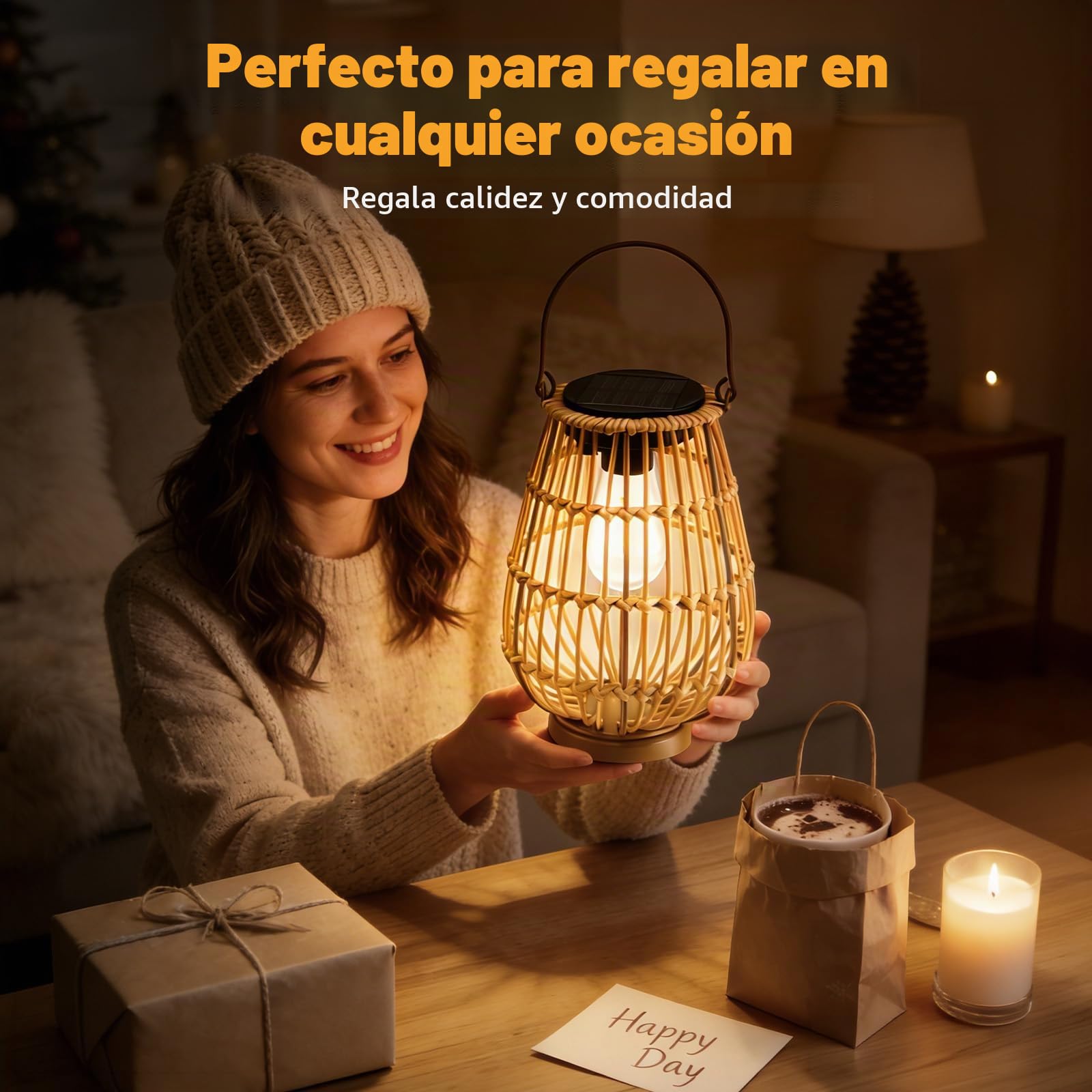 Lámparas solares para farolillos exteriores, 2 unidades, lámparas solares para exteriores colgantes o de pie, IP65 resistente al agua, regalo para el Día de la Madre para mujeres, mamá, abuela