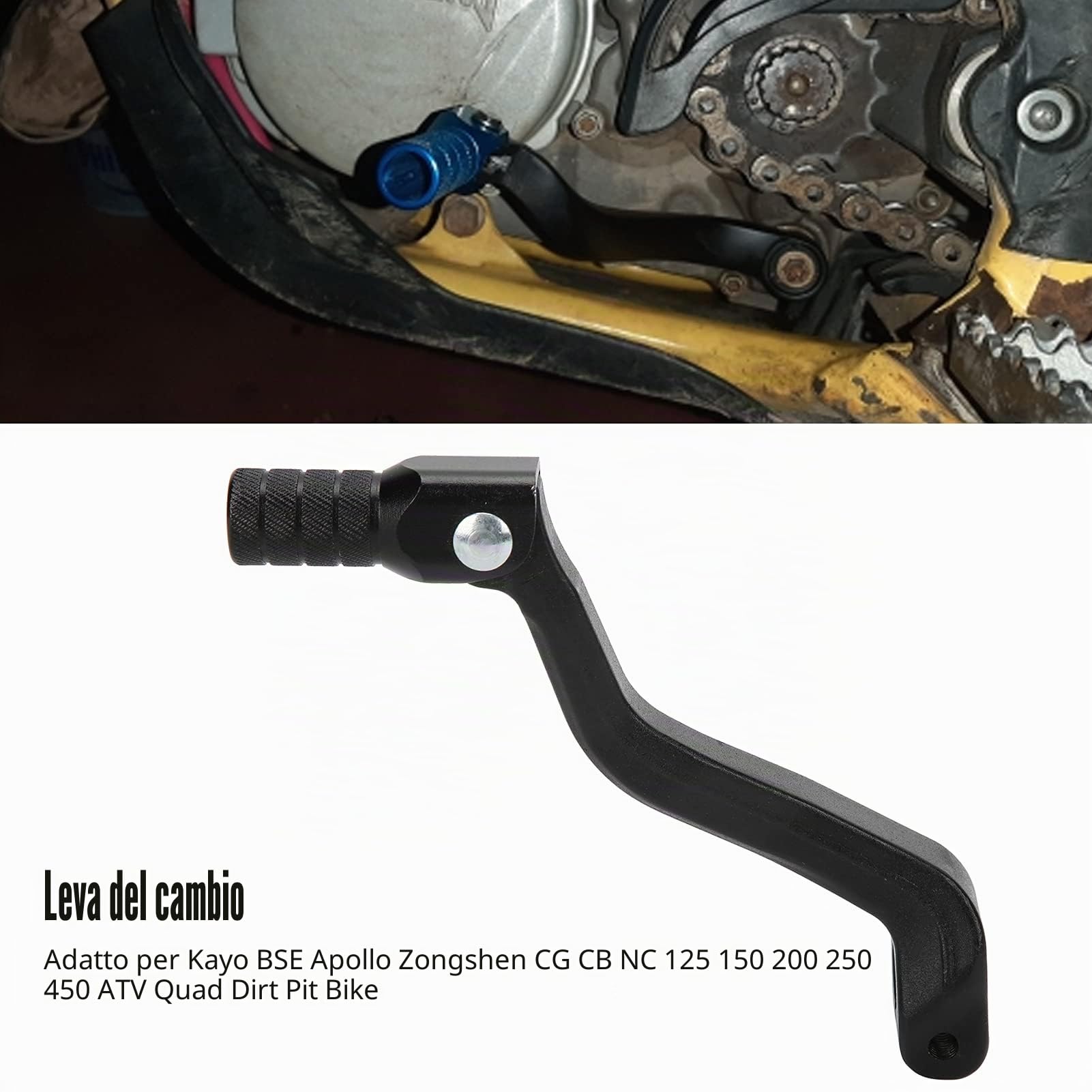 Buachois Leva del Cambio per Moto, Leva del Cambio Pieghevole in Lega di Alluminio Nera Adatta per CG CB NC 125 150 200 250