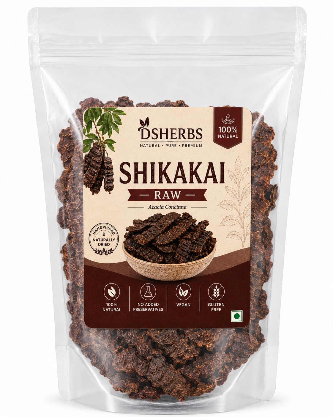 Natural Dry Shikakai Raw 200g For Hair Pack And Hair Treatment-image-30