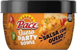 Pace Salsa Con Queso Dip - Creamy Mexican Cheese Dip, 11 oz Microwavable Bowl for Chips, Nachos & Tacos