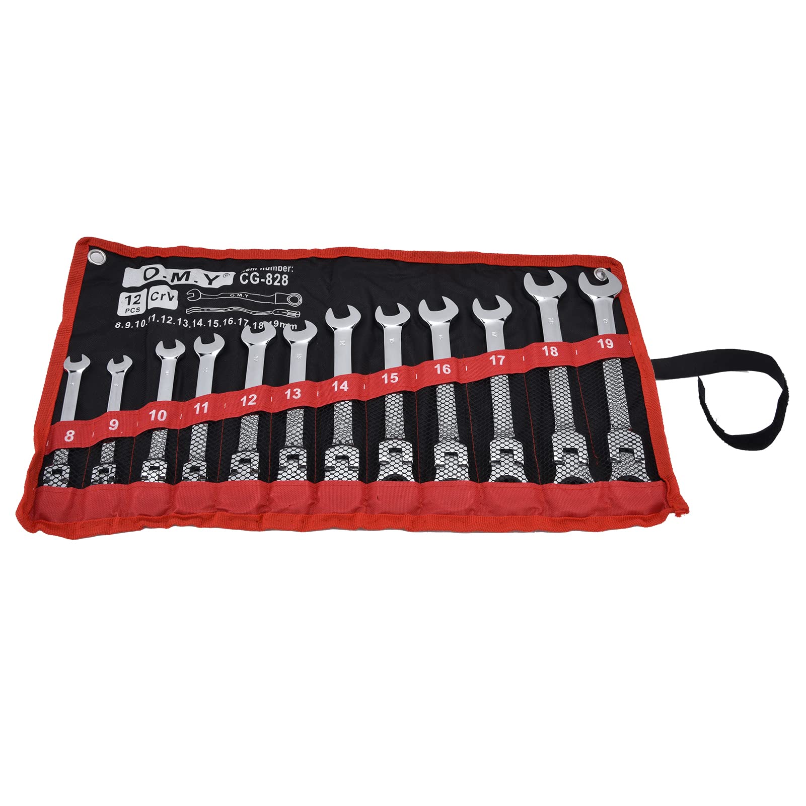 Conjunto de Llave de Trinquete de 12 Piezas de 8-19 Mm, Britos de Controlador de Herramientas Métricas Conjunto de Llave de Trinquete de Liberación Rápida (cabeza de actividad)