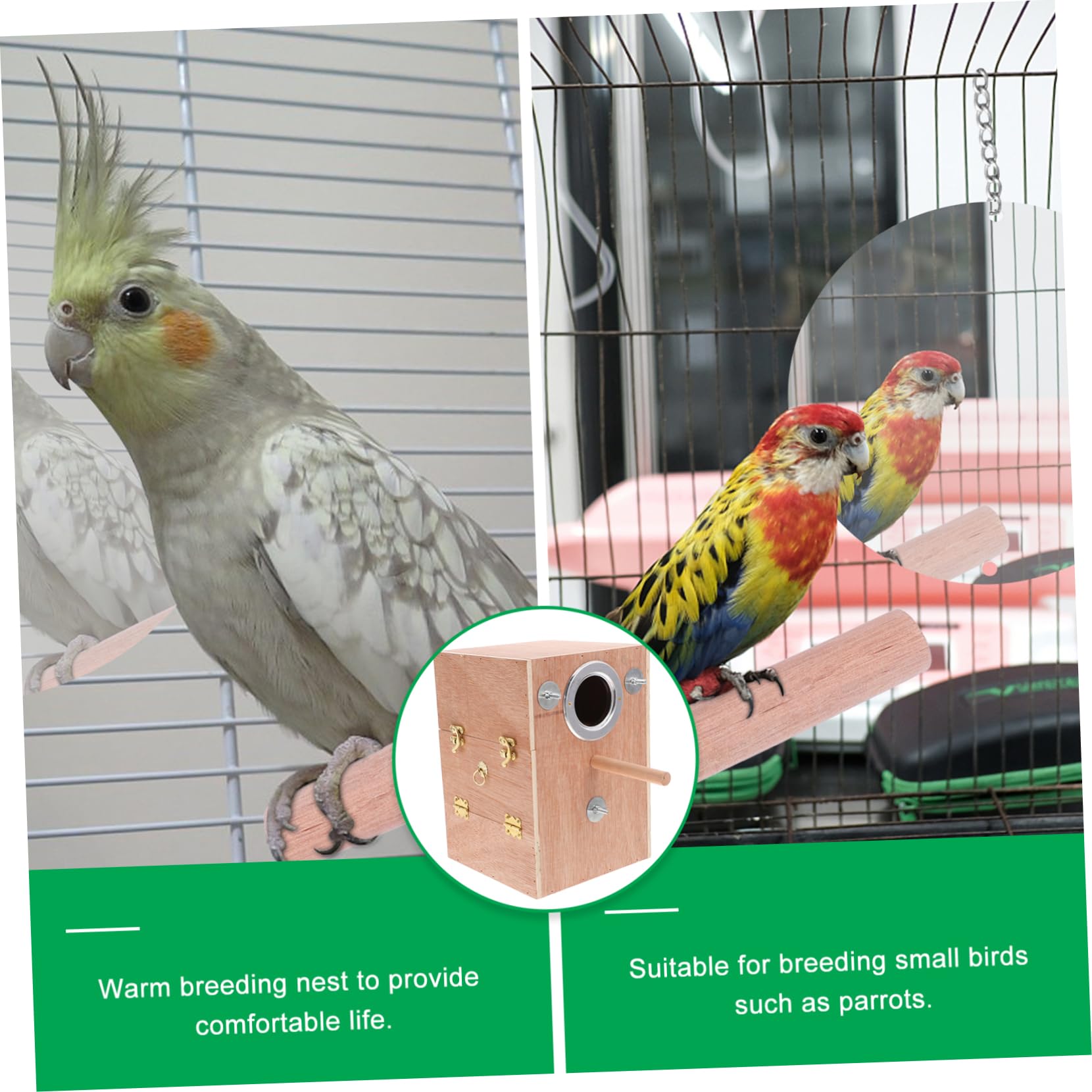 Happyyami Vogelhaus Für Papageien Und Nymphensittiche Hängendes Brutnest Wetterfestem Material Für Garten Und Balkon Einfach Zu Reinigen Stabile Konstruktion