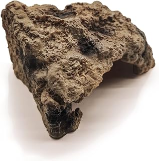 LUCOSIU Large Reptile Rock Cave Hideout - Safe Resin Terrarium Hide for Bearded Dragons, Snakes, Lizards, Turtles (5.9" Entrance)