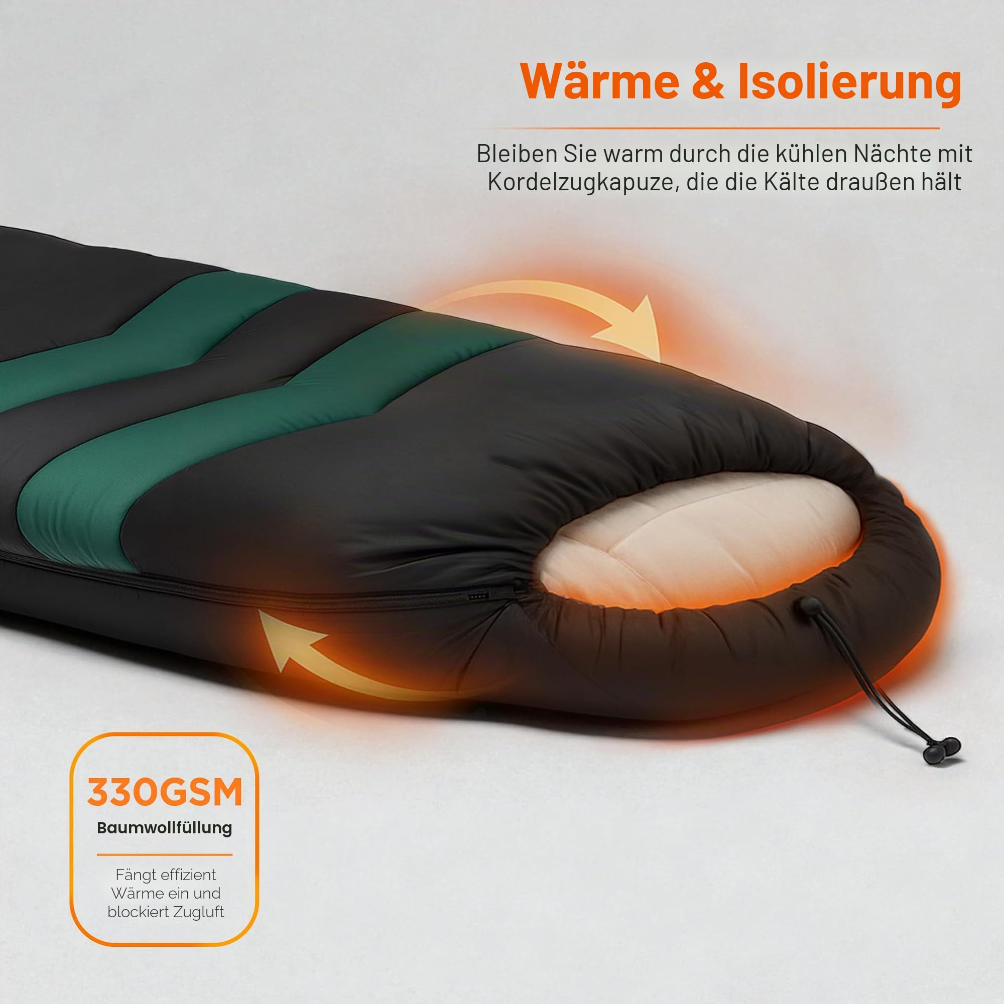 Schlafsack mit integriertem Pad (AirPack Sleeper) – All-in-One aufblasbare Isomatte und Reißverschlussdecke für Camping mit integrierter Fußpumpe