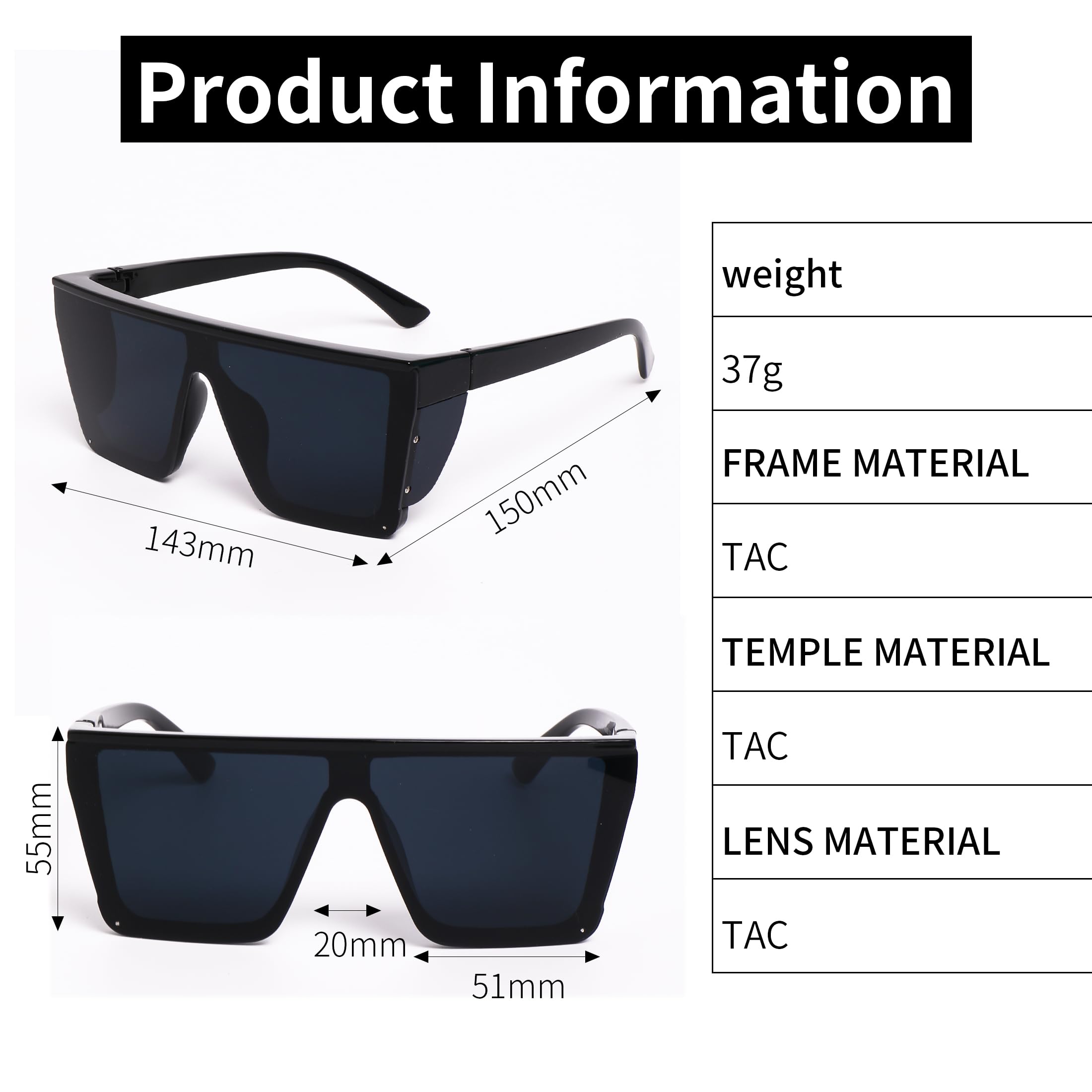 Z87 - Gafas de sol de seguridad con parte superior plana, clásicas, cuadradas, protección UV 400 para hombre