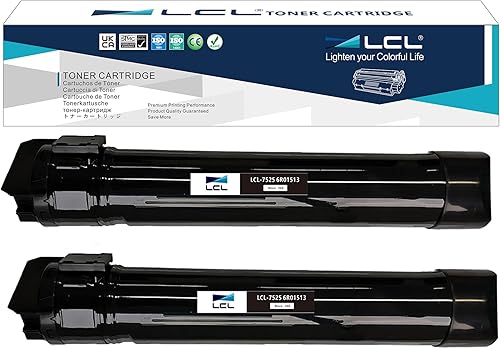 LCL Cartucho de tóner de repuesto compatible para Xerox WorkCentre 7525 7845 7835 7530 7535 7545 7556 7830 7845 7855 6R01513 006R01513 (paquete de 2
