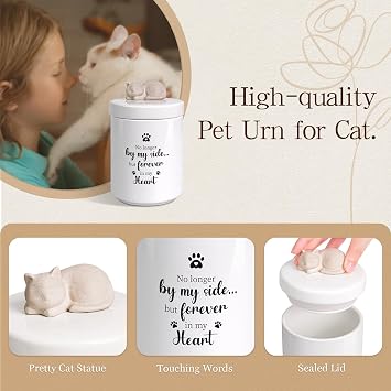 Cat Urns for Ashes, Pet Memorial, Up to 45lbs
