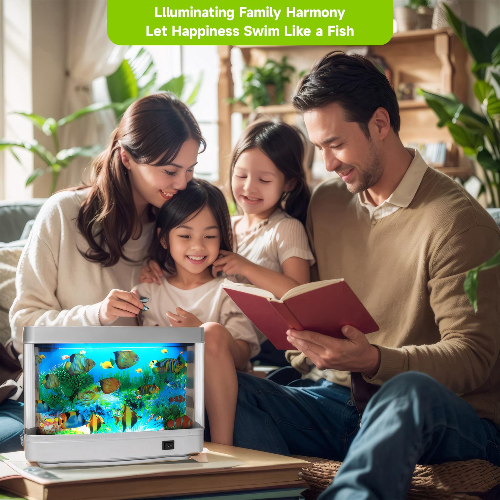 Gefälschter Fischtank Baby Aquarium Spielzeug - Mini Krippe Aquarium Lampe. Künstliche Fischlampe Aquarium - Virtuelles Ozean bewegliches Fisch-Nachtlicht für Schlafzimmerdekor. Kinder