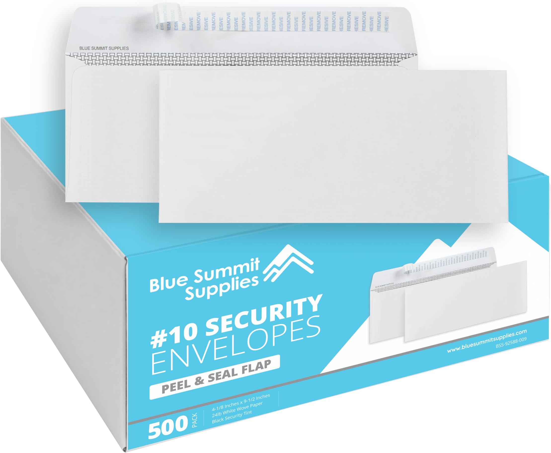 500#10 Windowless Security Envelopes Self Seal, Peel and Seal, Security Tinted, Printer Friendly Design for Business, Dimensions - 4-1/8 Inch x 9 ½ Inch - Envelopes Letter Size for Mailing