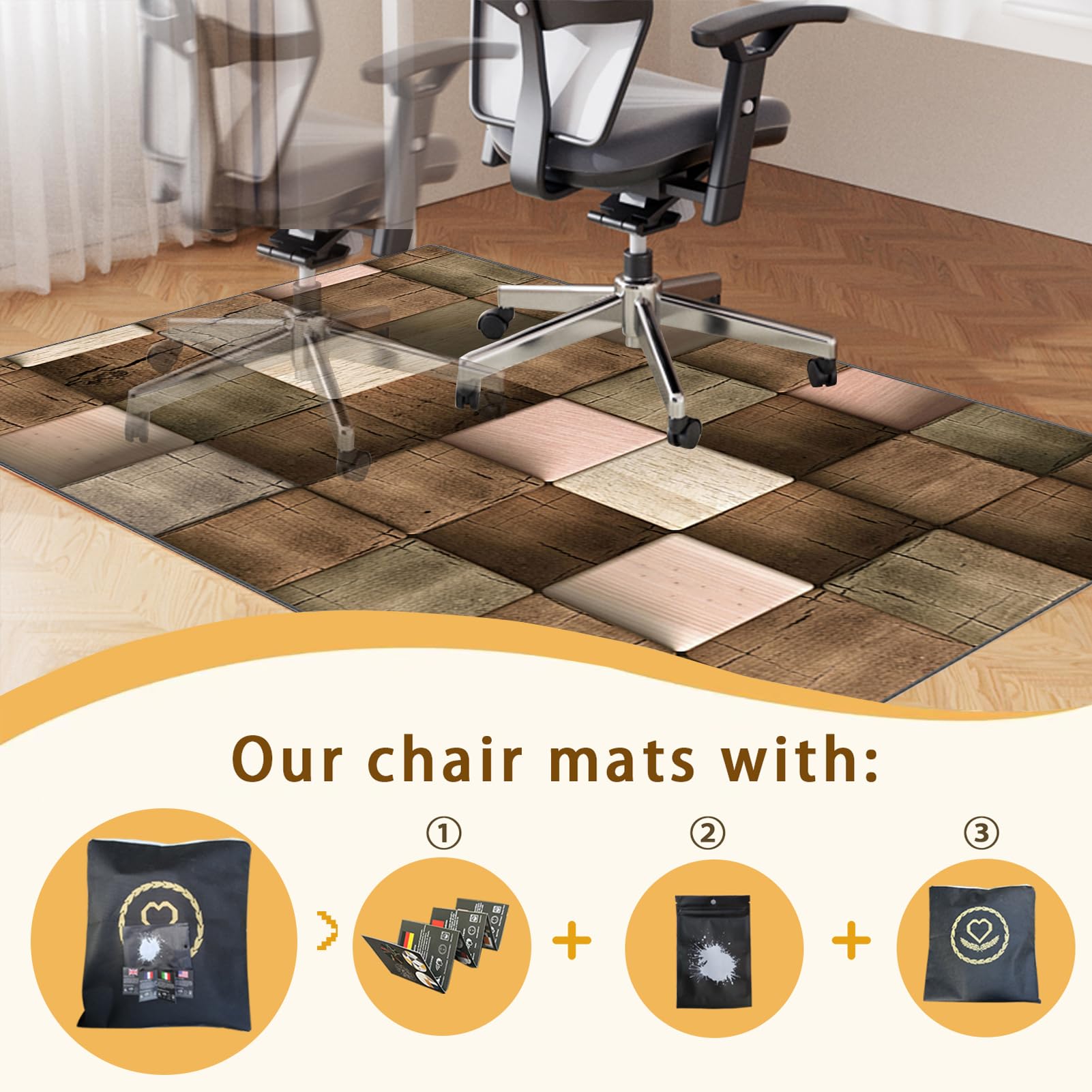 Stuhlmatte, Hartbodenschutz, Büro- und Gaming-Stuhlmatte, kratzfeste Schreibtischunterlage für Laminat, 80 x 120 cm, Premium-Qualität