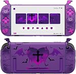 PlayVital Boîtier de protection pour commutateur Nintendo 2, Kawaii Gothique Imp Series Poignées en silicone + Shell de cas dur à charge pour commutateur 2 avec poignées de pouce & Sticker, housse de protection antichoc - violet