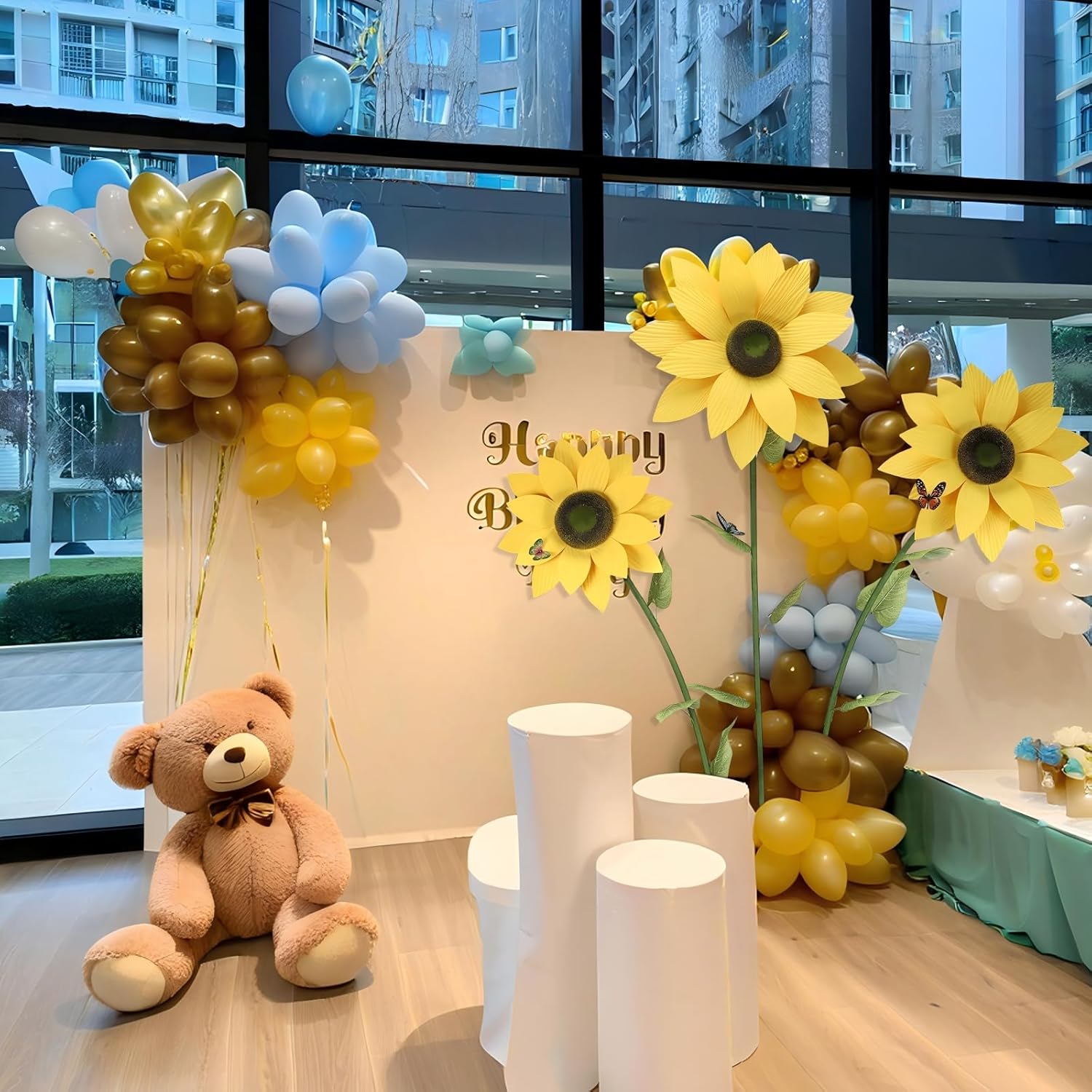 3PCS Large Artificial Sunflowers,Giant Flowers Decorations for Birthday Parties,Gardens,Hotels,Offices,Home Farmhouse Decor,Weddings,Art Galleries,Stores(Yellow)