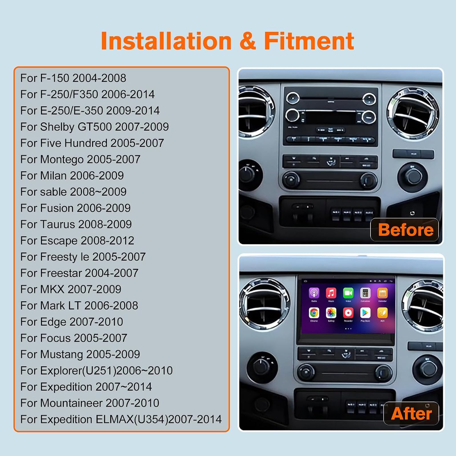 7"radio samochodowe stereo dla Ford Expedition ELMAX 2007-2014 CarPlay