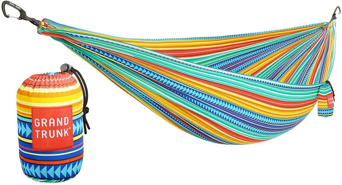 Grand Trunk Double Deluxe Camping Hammock | Cabo | 11 ft | 500 lb capacity | Lightweight parachute nylon | Fits 2 people for camping & travel
