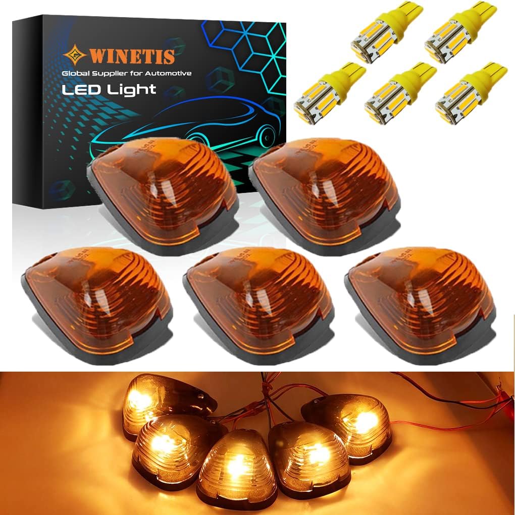 SHINEFIT 5PCS LED Cab Roof Marker Lights Replacement for