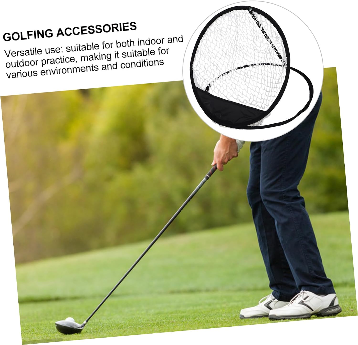 Toddmomy Golf Practice Chipping Net Accessories Kit for Women Golfers Improve Performance Easy Setup